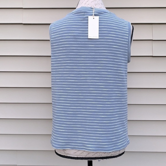 Mello DAY Striped Knot Front Sleeveless Shirt - Picture 6 of 11